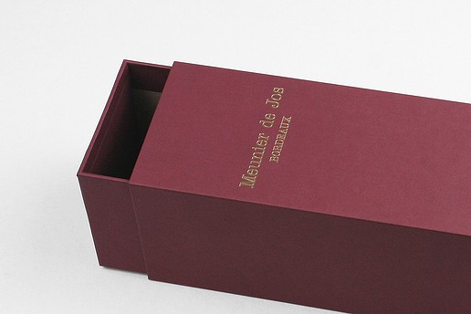 Коробка выдвижная подарочная под вино, заказ Meunier de Jos